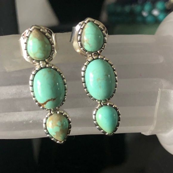 Pangea Mines 1.25” #8 Mine Turquoise Earrings - Picture 1 of 9